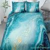 Schicker Marmor-Bettbezug aus Mikrofaser, Mint, Gold, Glitzer, Türkis, Bettwäsche-Set, abstrakt, Aquablau, Bettbezug für Einzelbett, Doppelbett, volle Größe