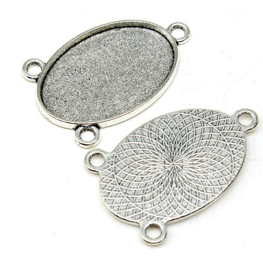Multi Size Blank Bases Tray Three Loop Bezel Charm Base Connectors For Earrings Making