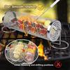Stainless Steel Rolling Grilling Baskets 360° Large Heavy Duty BBQ Basket Round Mesh Rotation Barbecue Cage Cooking Accessories