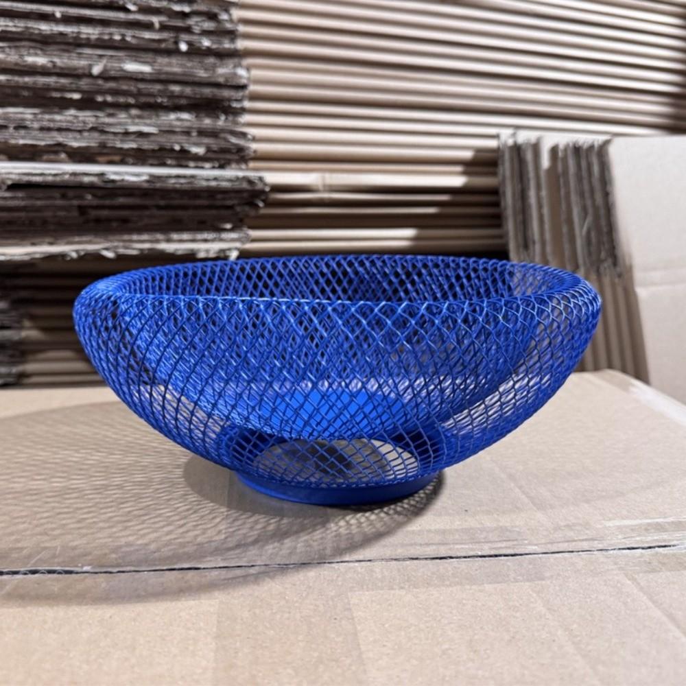 Iron Double-layer Fruit Basket Handmade Metal Fruit Tray Snack Organizer Mesh Storage Tray Kitchen