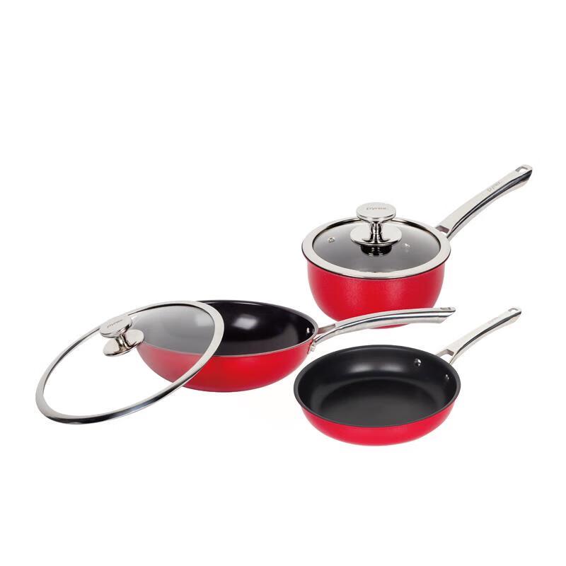 Corning Red Dot Titanium 3-Piece Cookware Set A