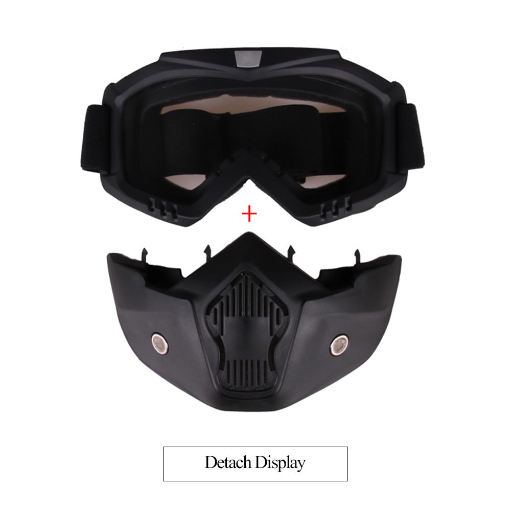Modular Mask Detachable Goggles Motorcycle Racing Helmet Protective Face Mask Shield