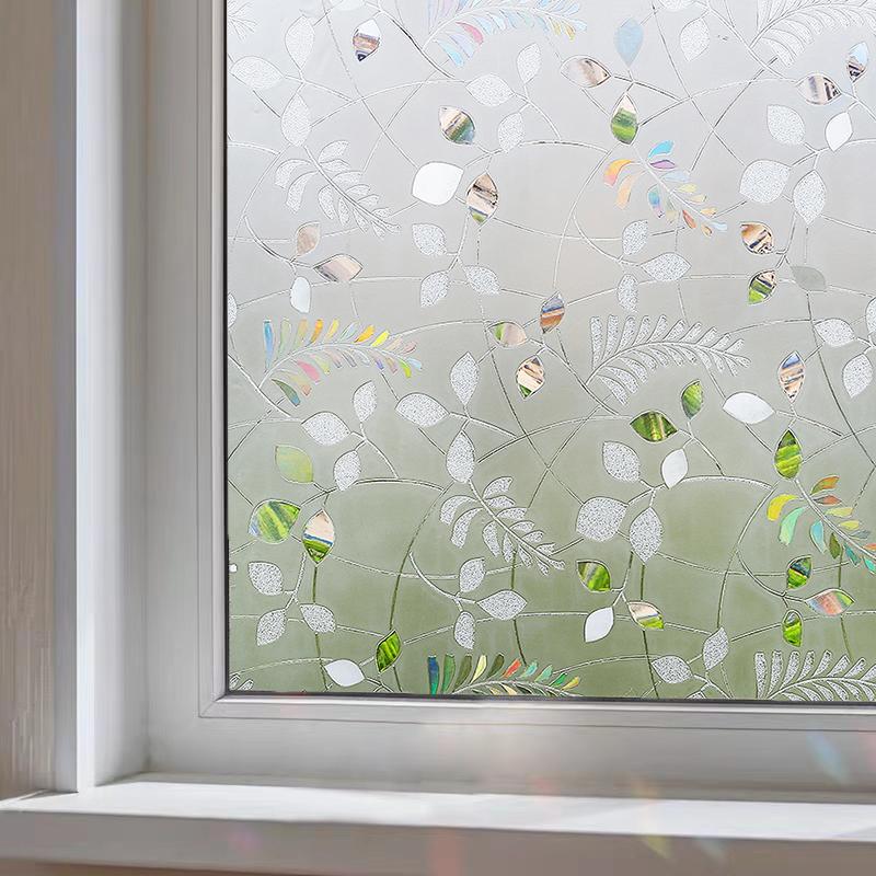 Fenster Sichtschutzfolie Statisch haftende Vinyl 3D Aufkleber Regenbogenfolie für Glastür Wärmekontrolle Anti UV