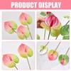 6Pcs Artificial Anthurium Flower Bouquet Lifelike Plastic Stem Decor for Wedding Party Bedroom Living Room Photo Prop
