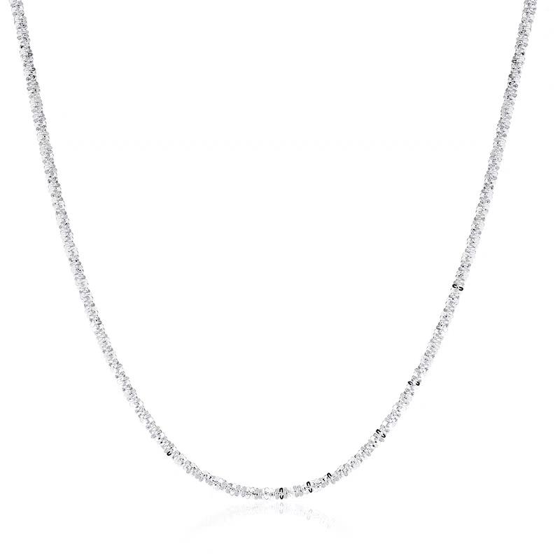 Sparkling Sand Flash Necklace Gypsy River Cauliflower Collarbone Neck Chain Plain Chain Stacked Wear Flash For Girlfriend