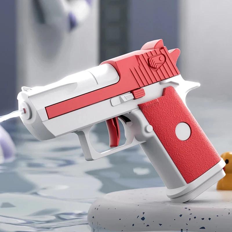 Mini Water Pistol Mechanical Continuous Firing Water Gun Summer  Pool Shooting Watergun Manual Water Gun Outdoor Game Toys Gifts