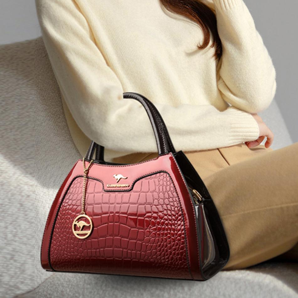 Luxury Patent Leather Handbags for Women Designer Crocodile Pattern Women's Shoulder Crossbody Bag Hobos Ladies Messenger Bags