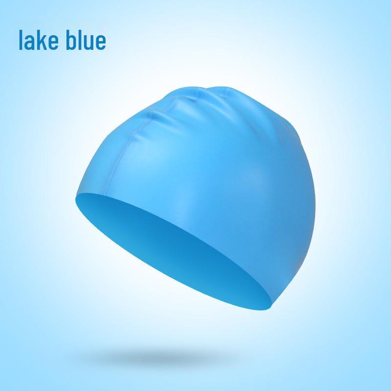 Silicone Waterproof Swimming Cap for Long Hair - Professional Diving Protection, Solid Color