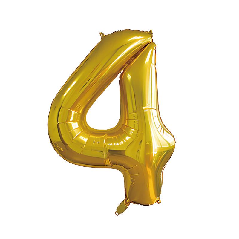 32-Inch Body Shaping Numeric Balloons - Gold & Silver, Floating Birthday & Celebration Decor