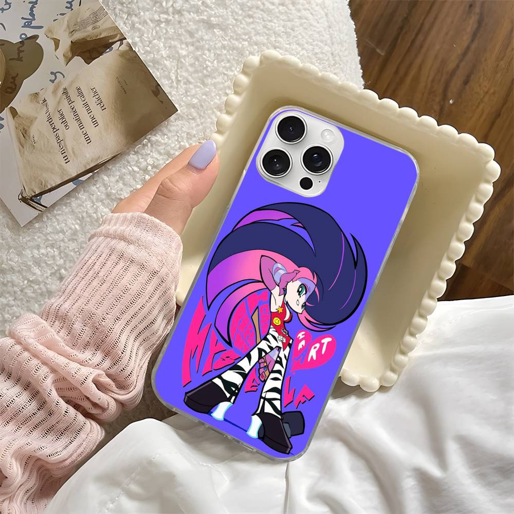 Panty Stocking G-Garterbelt For iPhone 14 Pro Max 13 17 11 16 12 15 Plus Color Water Ripple Phone Cover
