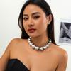 Sexy Big Bead Ball Choker Necklace for Women Fashion Metal Adjustable Short Collar Statement Necklaces Party Jewelry