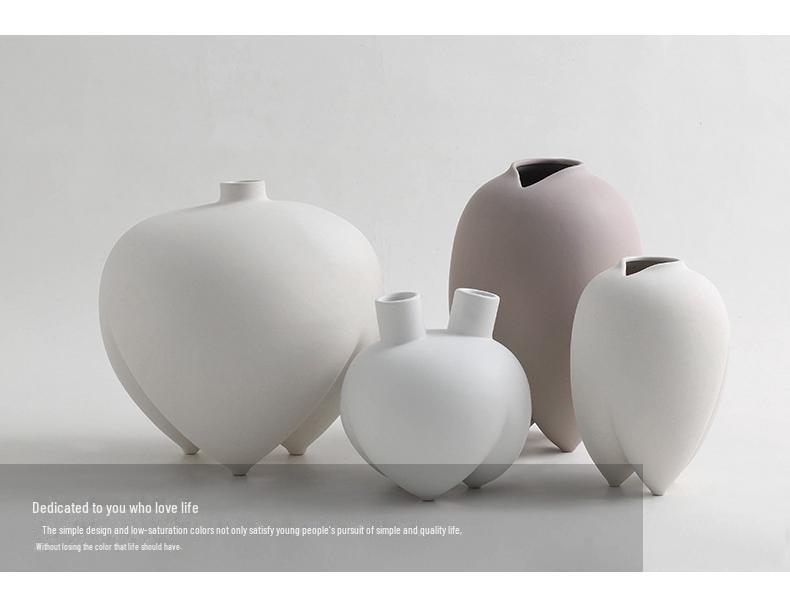 BSH Minimalist Big Belly Glazed Ceramic Vase for Home Decor