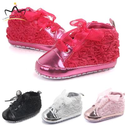 Drăguț trandafir floral cu talpă moale pantofi pentru bebeluși cu fundă prințesă pantofi pentru fetiță pantofi pantofi pentru bebeluși pantofi pentru nou-născut Prewalker