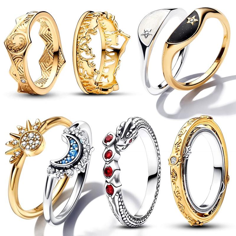 Yiran Pet Products Women's Celestial Sun And Moon Ring Design Set Luxury Jewelry Creation Gifts Latest In Authentic Couple Genuine Copper Day And Night Rings Set