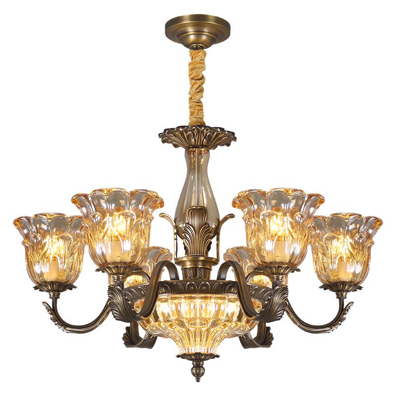 Modern Minimalist Copper Chandelier for Living Room, Restaurant, and Bedroom