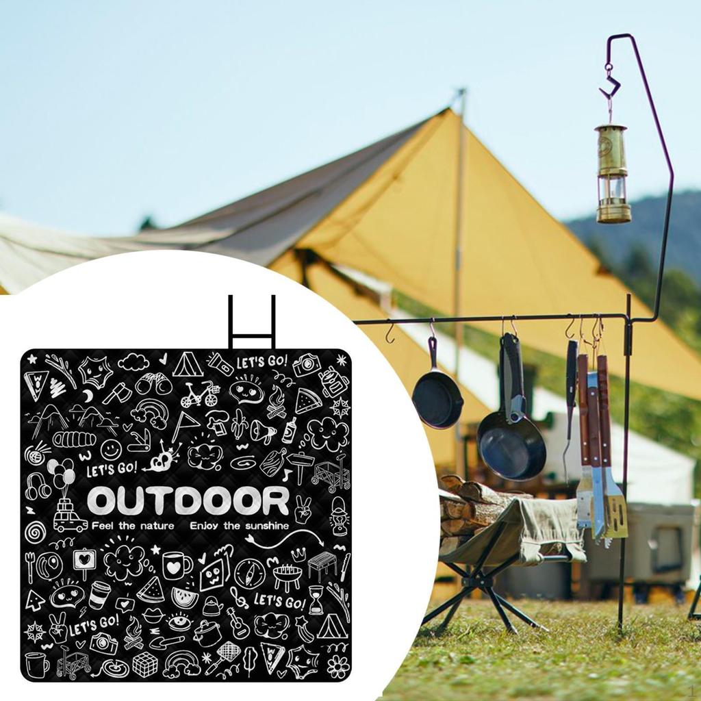 Folding Picnic Blanket Aluminum Film Base Multipurpose Play Mat Water Resistant Outdoor Camping