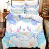 Cute Puppy Three-Piece Quilt Cover Digital Printing Bedding Set Cartoon Character Bed Cover