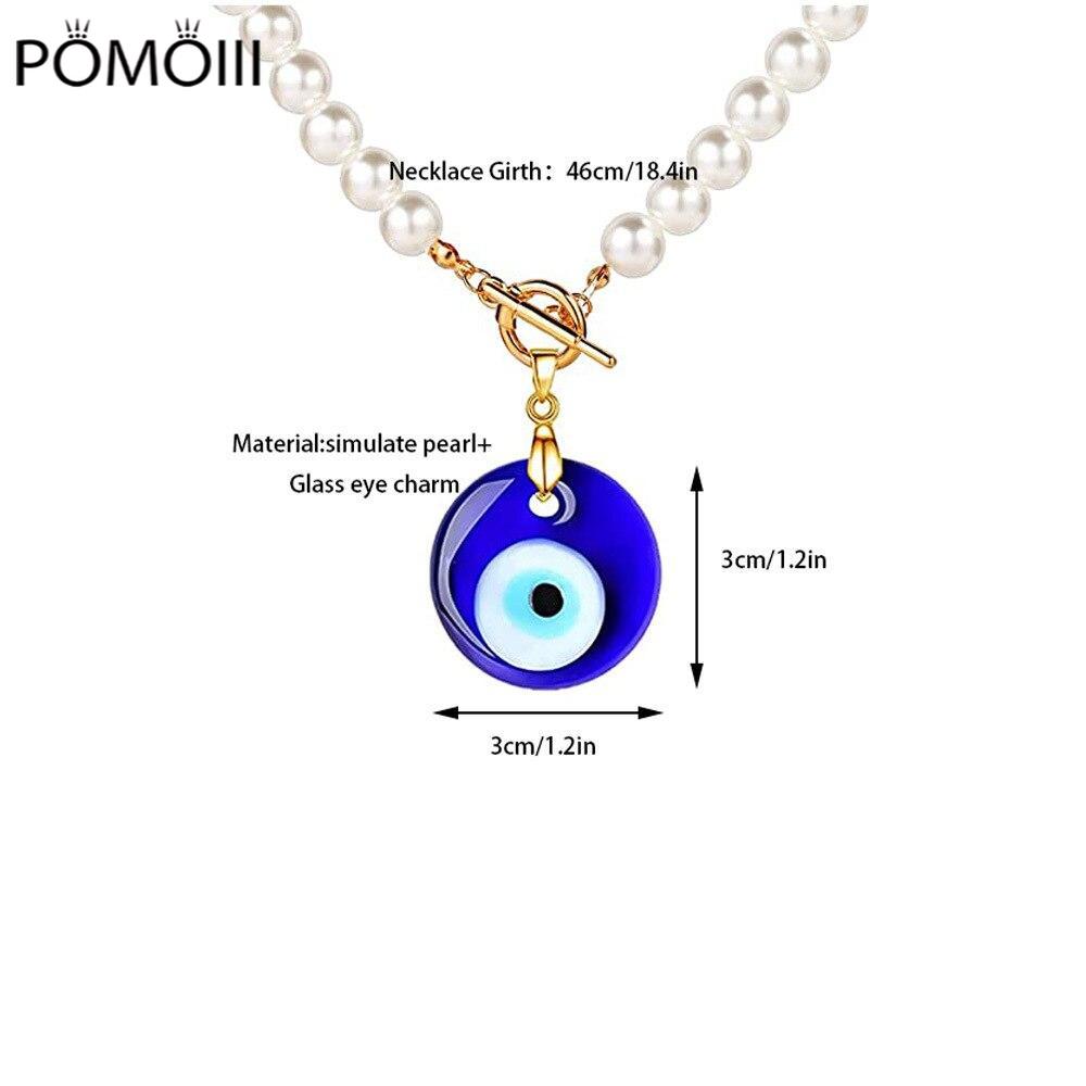 Mořsky modrý náhrdelník s přívěsky Zlé oko pro ženy muže Skleněné Turecko Zlé oči Šťastný náhrdelník Choker Šperky Doplňky