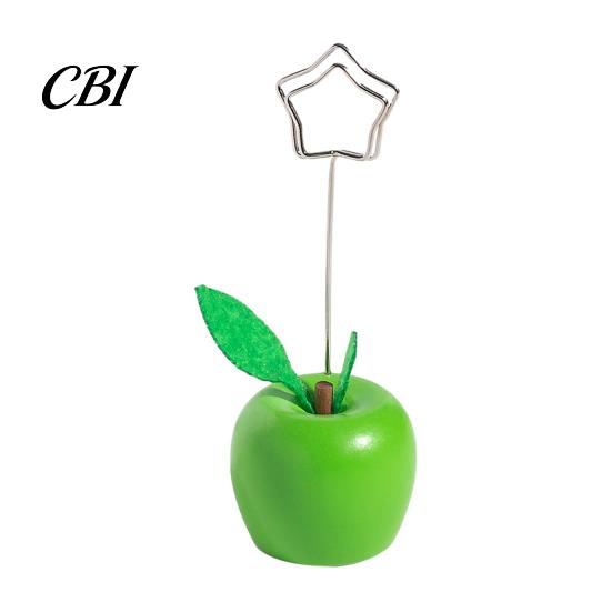 Suporte Estilo Pastoral Japonês Fofo Suporte para Cartão de Cogumelo/Fruta, Suporte de Madeira para Recados, Clipe Único para Exibição de Fotos e Imagens, Mensagem de Nota para Mesa