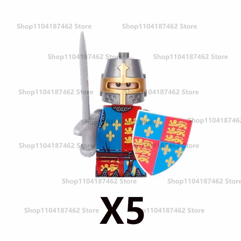 Medieval Military Castle Knight Army Set Building Blocks Green Dragon Wolf Warrior The War of Roses War-horse Weapons Brick Toys