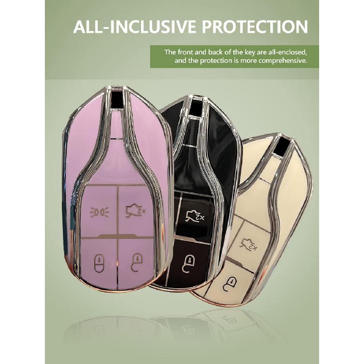 Key Fob Cover Fit For Maserati Quattroporte Ghibli Soft TPU Key Case Keychain Keyshell Accessories 4 button