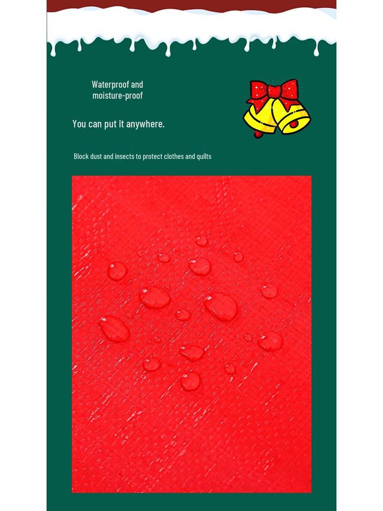 Rote große Weihnachtsbaum-Aufbewahrungstasche mit hoher Kapazität - Feuchtigkeits- und staubdicht mit Reißverschluss