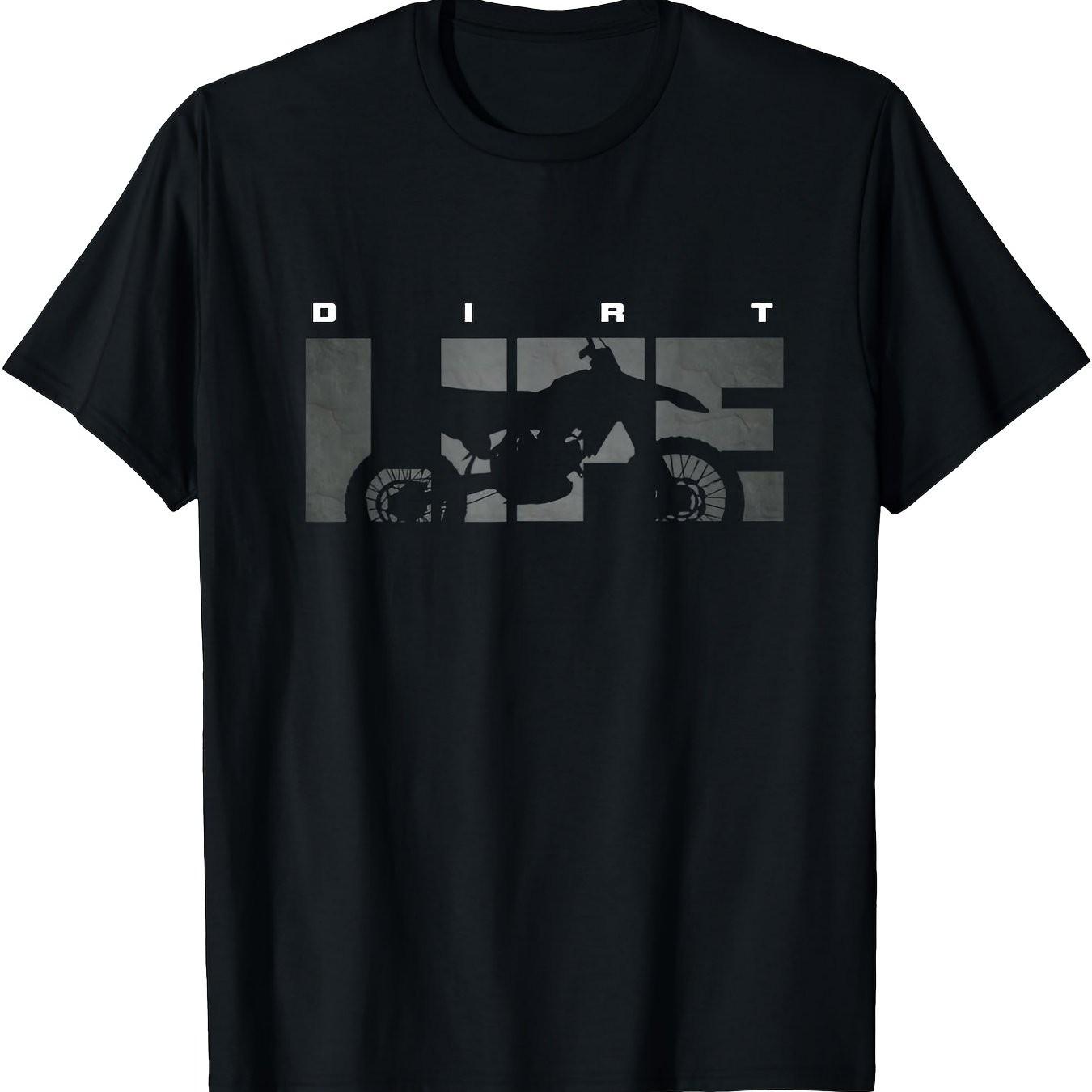 Dirt Bike Rider Graphic Tee Men Unisex Soft Cotton Crew Neck Motocross Dirt Sports Casual TShirt S