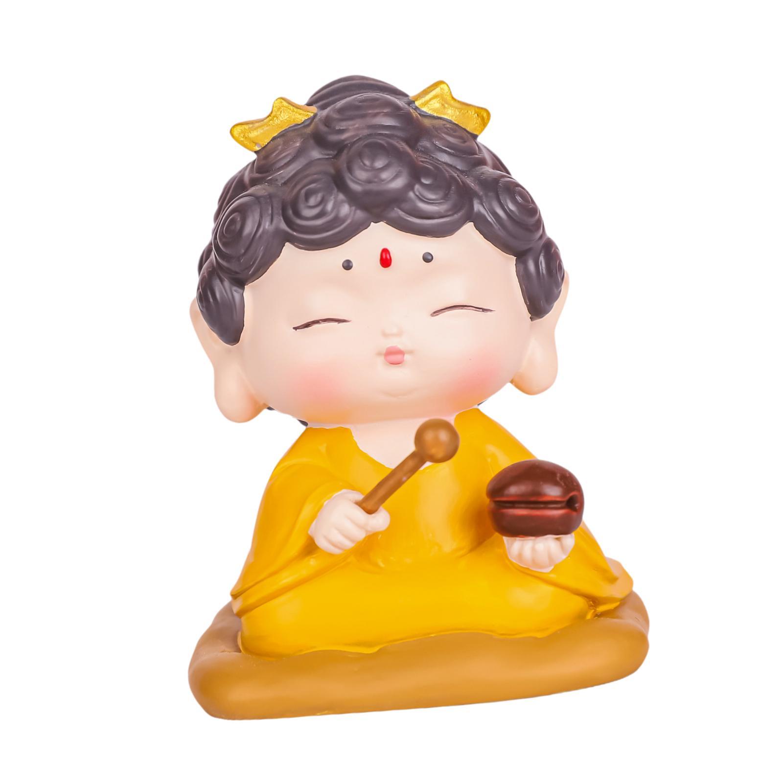

Buddha Statue Portable Ornament Mini Sculpture for Hotel Bookshelf Bedroom