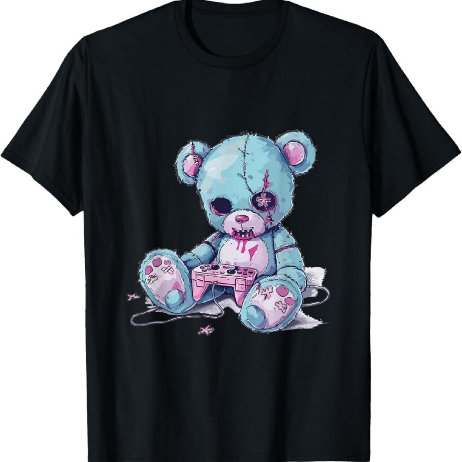 Готический Пастельный Милый Жуткий Кавайный Геймерский Медвежонок Игровая Футболка1 S