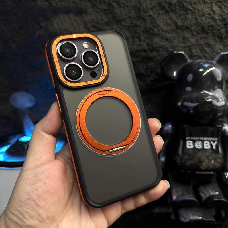 Matte TPU Phone Case With 360 Rotating Magnetic Stand IPhone 15 Pro Max 14 13 12 11 Series