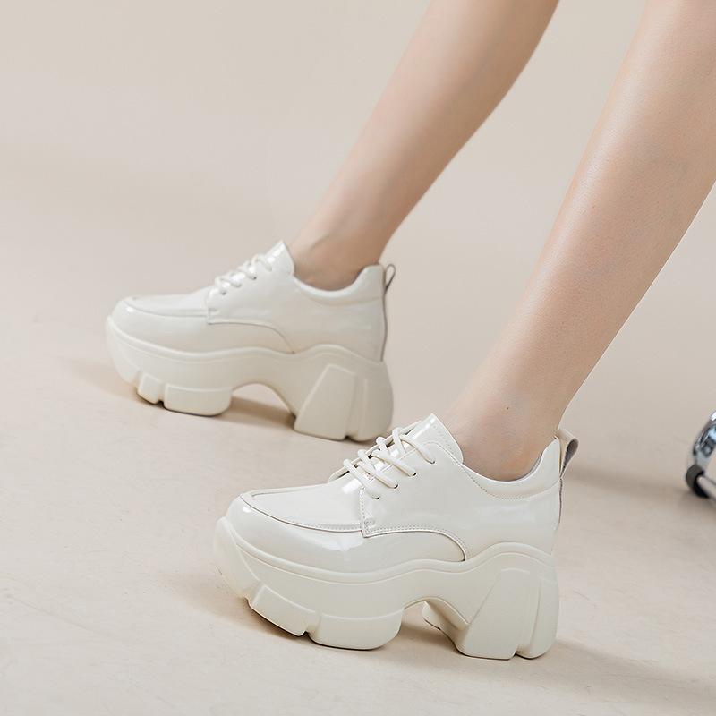 23807-2 Inner Height Increase Small Size Women's Shoes New Ins Versatile Internet Celebrity Style Board Shoes Platform Casual White Shoes Women