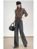 2025 High-End Women’s Wide-Leg Pants: Autumn/Winter Draping, Warm & Slimming, Floor-Length Suit Trousers