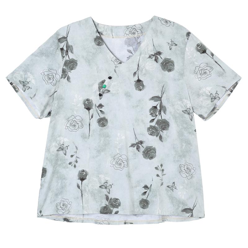 Damen Übergröße Blumendruck 2-teiliges Set – Lässiges Sommer-Outfit (XL-5XL)