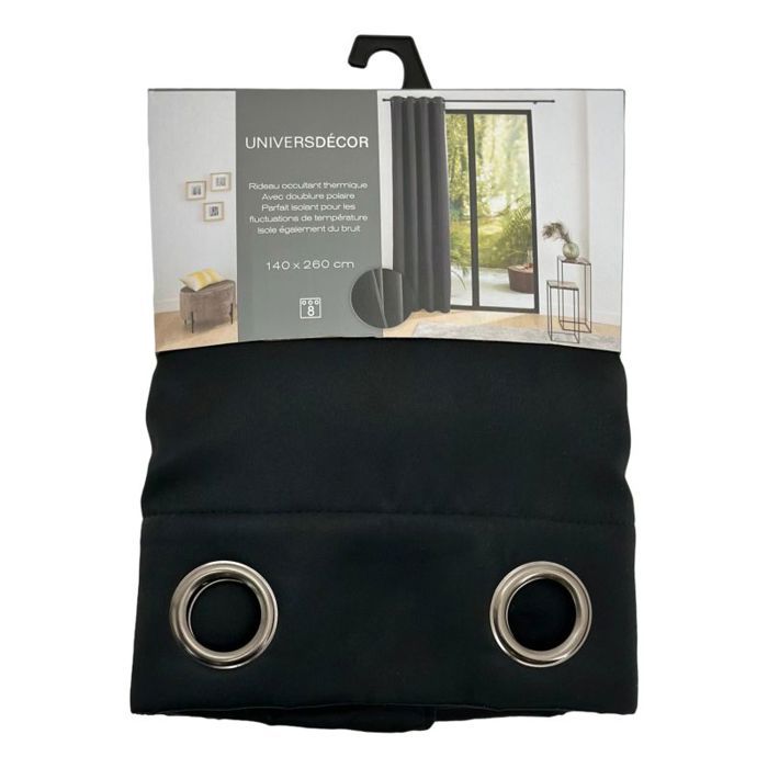Lot de 2 rideaux occultant phonique et thermique doublé polaire "Arctique" Truffe
