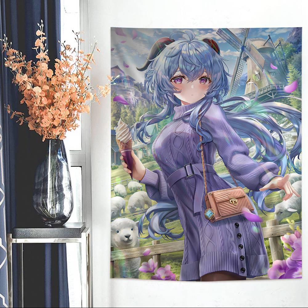 

Genshin Impact Ganyu Hanging Bohemian Tapestry Hanging Tarot Hippie Wall Rugs Dorm Wall Hanging Home Decor 74x94cm(29x37in)