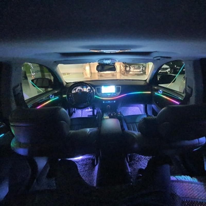 Universal Symphony Car LED Ambient Light 64 RGB Color Car Interior Acrylic Light Guide Decoration Atmosphere Light 18/10/6 in 1