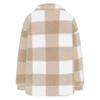 Women's  Winter Fashion Thick Plush Solid Color Plaid Button Long Sleeves Casual Sports Casual Jacket La Fleece Top With Pocket