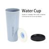470 ml Wheat Straw Water Cup with Straw Multi Functional Double Lid   Coffee Mug Pink