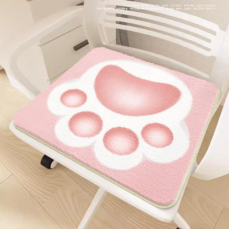 Cartoon Plush Non-Slip Chair Cushion – Soft Imitation Cashmere for Office, Student, or Sofa Seating