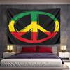 Rasta Peace Sign Symbol Green Yellow Red Reggae Wall Tapestry Bohemian Decor for Living Room Dorm Room Gift