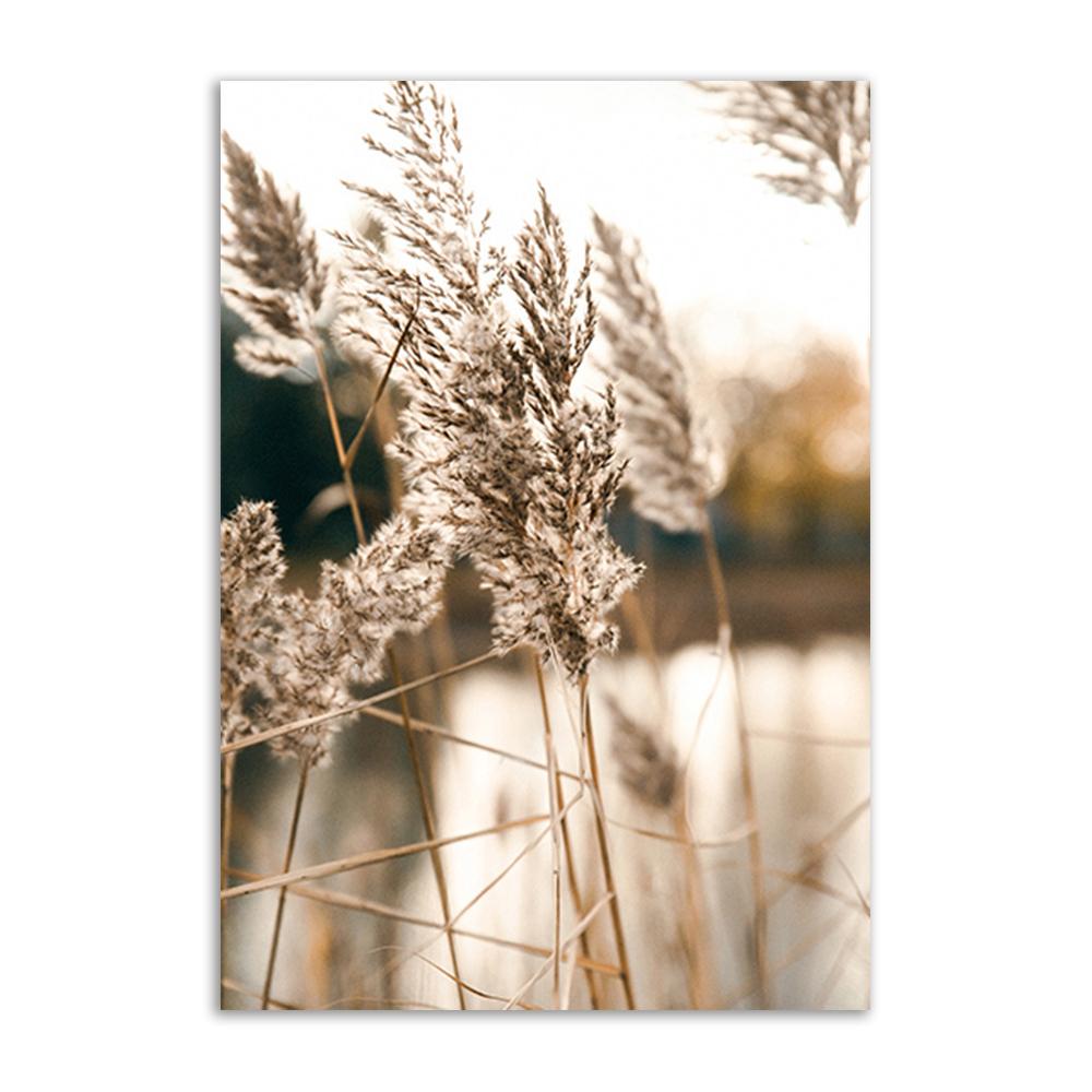 Dried Grass Wall Art Print Nordic Posters Highland Elk Canvas Painting Landscape Dandelion DecorationPictures for Home Room Art
