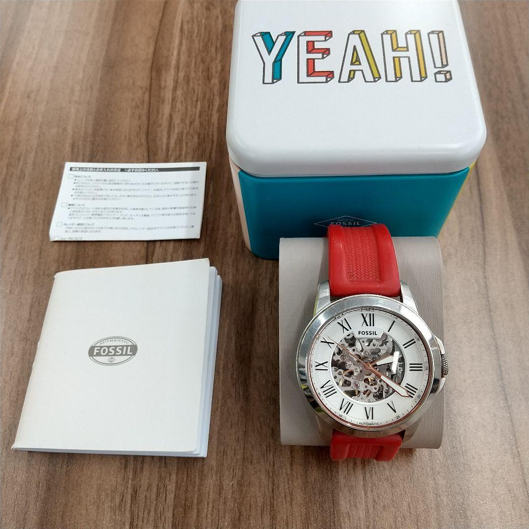 Б/у автоматические часы FOSSIL ME3101 ремешок резиновый красный римские цифры