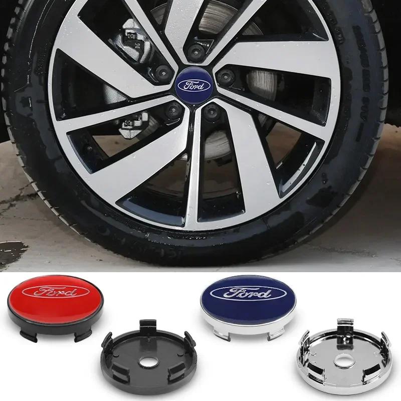 4PCS 60mm Car Wheel Center Hub Caps Sticker Emblem Decal For Ford Focus 2 3 MK3 MK4 Fiesta Kuga Explorer Mondeo Auto Styling