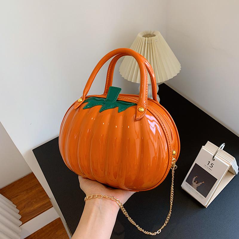 2024 Autumn Women's Pumpkin-Shaped Handbag - Fashionable & Fresh PU Crossbody Bag