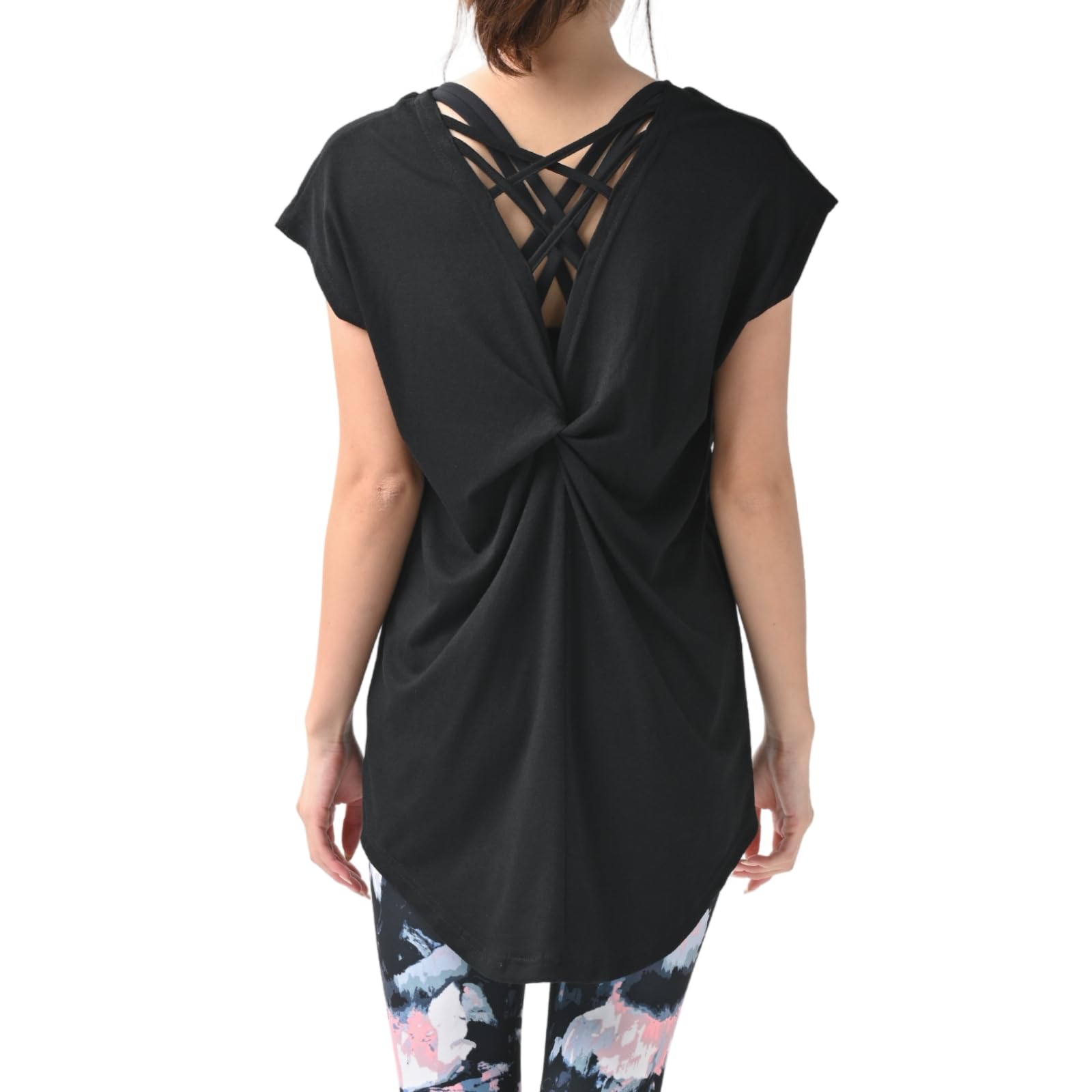 

Machikaada Yoga Top with Back Long Full Size 284 Women s Design, Length, Coverage, (Black, F) чёрный