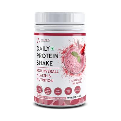 Erdbeer-Proteinshake (400 gr), Täglicher Proteinshake (Erdbeermilchshake),  Mypro Sporternährung