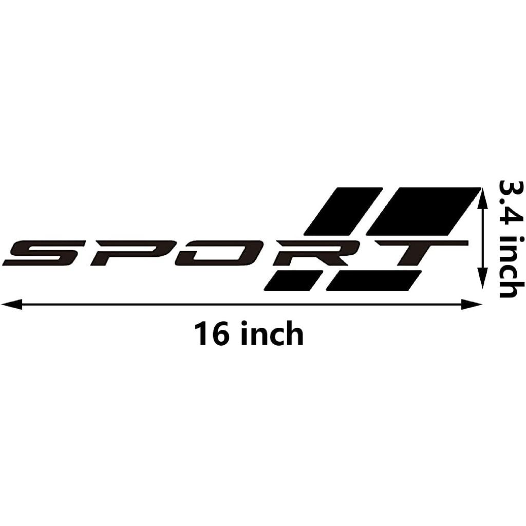 Zhizhong Car Sport Decal,16 Inch Vinyl Sticker Fit for All Cars Side (Matte Black)