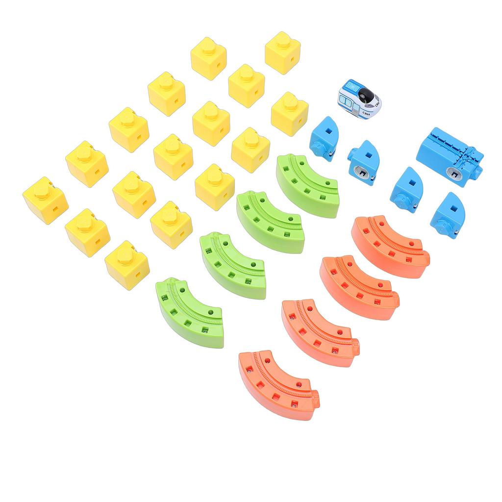 Conjunto de Trem Elétrico com 81 Peças e Pistas de Corrida 3D Fácil de Desmontar e Guardar Conjunto de Pista de Corrida para Aprendizagem STEM