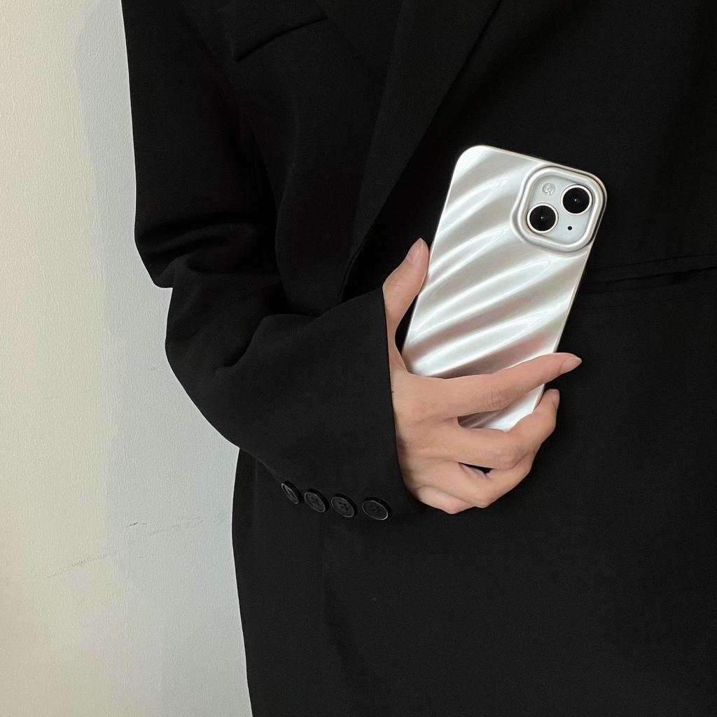 Silbernes Wellen-Handyhülle geeignet für iPhone 11, iPhone 12, iPhone 13