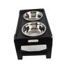 Elevated Dog Bowls Stainless Steel Double Bowls Large Capacity Adjustable Raised Pet Bowl with 4